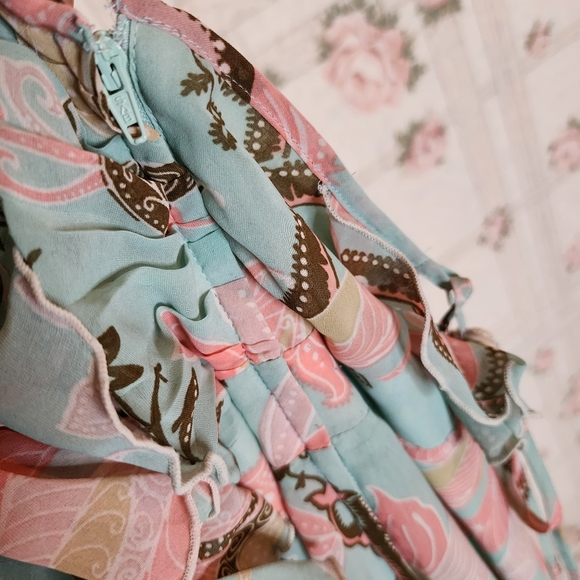 H&M Women's Tie Back Multicolored Layered Summer Dress with Ruffles Size 4 - Picture 6 of 8